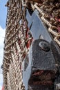 Close-up of a grab net used by the Royal Mail, to grab sacks of letters by the side of a railway track.