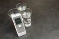 Device for measuring the degree of intoxication. Royalty Free Stock Photo