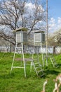 Device meteorology meteorological station weather blue sky sun greens old sunlight good Royalty Free Stock Photo