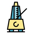 Device metronome icon color outline vector