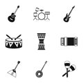 Device for music icons set, simple style Royalty Free Stock Photo