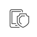 Device protection line outline icon