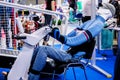 Device for rehabilitation. A trainer for creating continuous passive movement of the limbs, which can also work in active modes