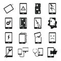 Device repair symbols icons set, simple style