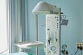 A device for resuscitation of infants and checking the child on the Apgar scale after delivery. Machine for oxygen supply and Royalty Free Stock Photo