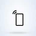 Device ringing icon or logo line art style. Ringing smartphone. phone vibrating or ringing vector illustration