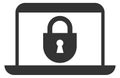 Device security icon. Laptop with locked screen symbol Royalty Free Stock Photo