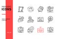 Device service and repair - modern line design style icons set