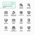 Device service repair - modern vector single line icons set