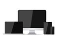 Device set realistic of computer laptop tablet phone isolated on white background Royalty Free Stock Photo