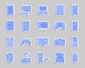 Device patch sticker icons vector set Royalty Free Stock Photo