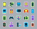 Device patch sticker icons vector set Royalty Free Stock Photo