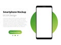 Device UI/UX mockup for presentation template. Mockup generic device with empty display. Realistic smartphone mockup with blank
