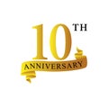 Ribbon anniversary 10th years logo