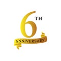 Ribbon anniversary 6th years logo