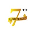 Ribbon anniversary 7th year logo