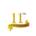 Ribbon anniversary 11th years logo