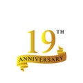 Ribbon anniversary 19th years logo