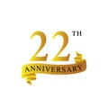 Ribbon anniversary 22th years logo Royalty Free Stock Photo
