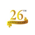 Ribbon anniversary 26th years logo