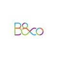 Unique initial letter B&co logo colorful