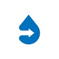Blue waterdrop with arrow logo vector Royalty Free Stock Photo