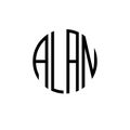 Initial letter alan circle logo vector