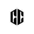intial letter CC hexagon monogram logo vector Royalty Free Stock Photo