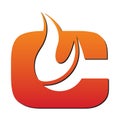 initial lletter C fire monogram logo Royalty Free Stock Photo