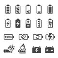 Battery icon set Royalty Free Stock Photo