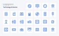 25 Devices Blue icon pack. Vector icons illustration