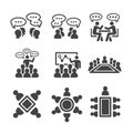 meeting icon set Royalty Free Stock Photo