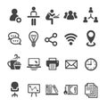 Coworking space icon set