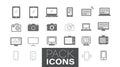 Devices and Electronics related icons. Royalty Free Stock Photo