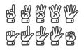 Finger counting icon set