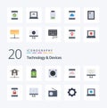 20 Devices Flat Color icon Pack like mobile encryption hard disk sync computer