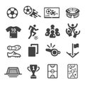 Football and soccer icon set Royalty Free Stock Photo