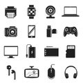 Devices and gadgets set, computer and communication symbol Royalty Free Stock Photo