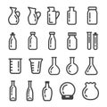 Glassware icon set Royalty Free Stock Photo