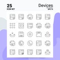 25 Devices Icon Set. 100% Editable EPS 10 Files. Business Logo Concept Ideas Line icon design Royalty Free Stock Photo