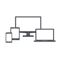 Devices icons with blank screens vector set Royalty Free Stock Photo