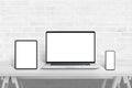Devices with isolated screens for responsive web design promotion Royalty Free Stock Photo