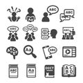 Language icon set