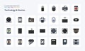 25 Devices Line Filled Style icon pack Royalty Free Stock Photo