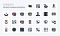 25 Devices Line Filled Style icon pack Royalty Free Stock Photo