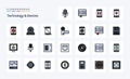 25 Devices Line Filled Style icon pack Royalty Free Stock Photo