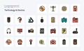 25 Devices Line Filled Style icon pack Royalty Free Stock Photo