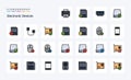 25 Devices Line Filled Style icon pack Royalty Free Stock Photo