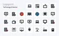 25 Devices Line Filled Style icon pack Royalty Free Stock Photo