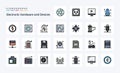 25 Devices Line Filled Style icon pack Royalty Free Stock Photo